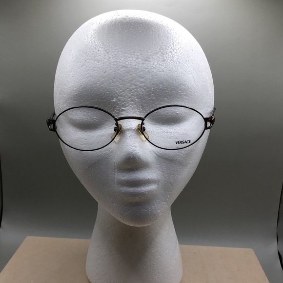 Versace vtg dead stock demo frames ONLY mod H68 51-19 oval-unisex glasses Italy main image 9